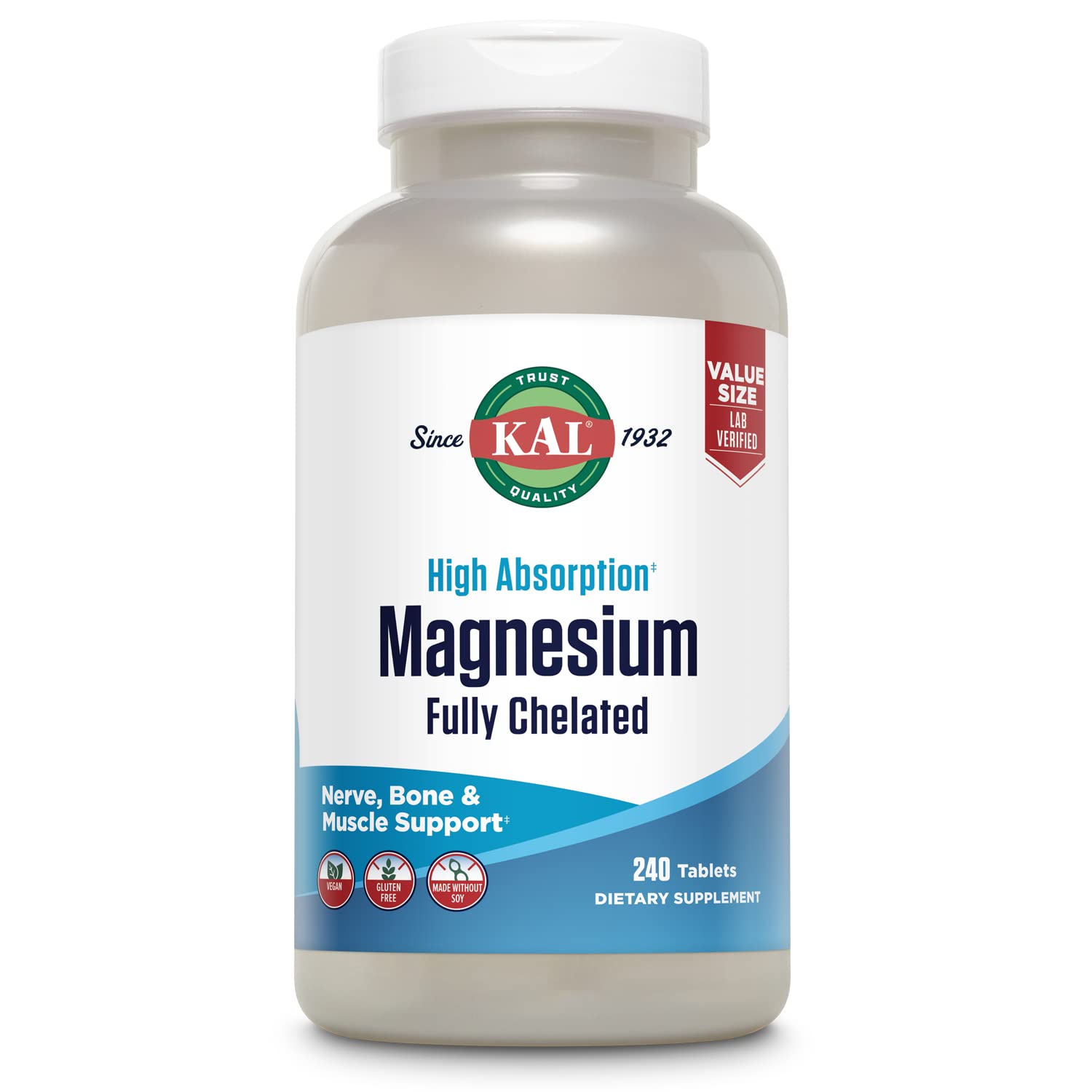 Suplemento Kal En Tabletas De Glicinato De Magnesio 240 Tabletas - Venta Internacional.