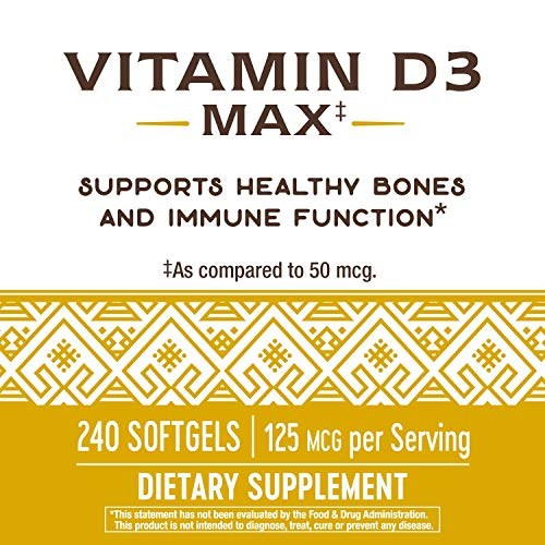 Foto 2 | Suplemento De Vitamina D3 Max De Nature's Way, 125 Mcg, 240 Cápsulas Blandas - Venta Internacional.
