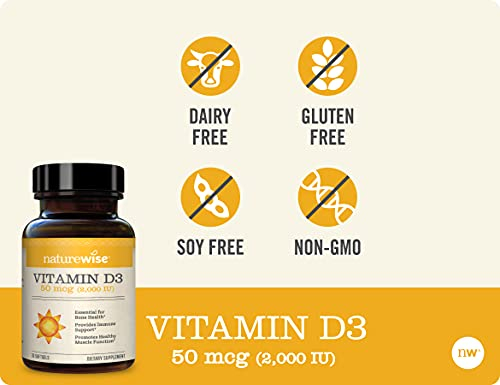 Foto 4 | Suplemento Naturewise De Vitamina D3 2000 Ui (50 Mcg) 30 Cápsulas Blandas - Venta Internacional.