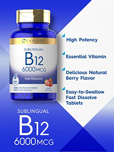 Foto 4 pulgar | Suplemento Carlyle De Vitamina B-12, 6000 Mcg, 120 Tabletas - Venta Internacional.