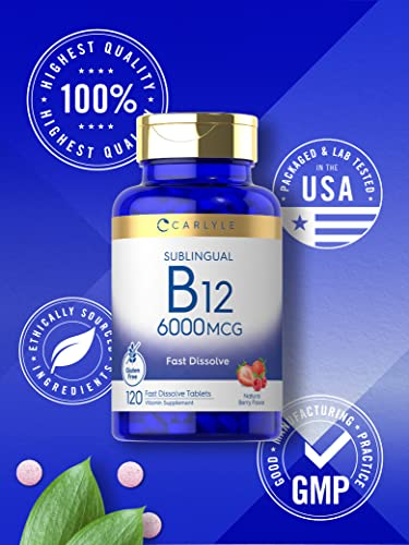 Foto 6 pulgar | Suplemento Carlyle De Vitamina B-12, 6000 Mcg, 120 Tabletas - Venta Internacional.