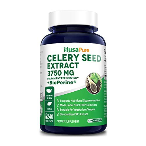 Suplemento De Extracto De Semilla De Apio Nusapure 3750 Mg 240 Cápsulas - Venta Internacional.