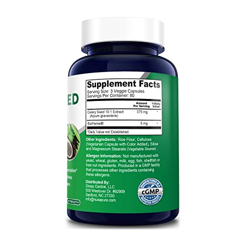 Foto 3 pulgar | Suplemento De Extracto De Semilla De Apio Nusapure 3750 Mg 240 Cápsulas - Venta Internacional.