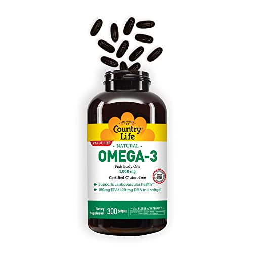 Foto 4 pulgar | Suplemento De Aceites Corporales De Pescado Omega-3 De Country Life, 1000 Mg, 300 Unidades - Venta Internacional.
