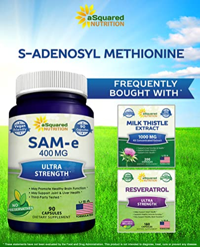 Foto 7 pulgar | Suplemento Asquared Nutrition Sam-e 400 Mg 90 Cápsulas - Venta Internacional.