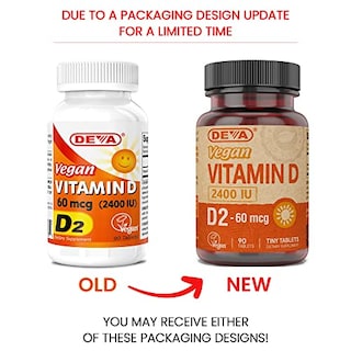Foto 2 | Suplemento De Vitamina D2 Vegana Deva 60 Mcg 2400 Ui 90 Tabletas X3 - Venta Internacional.