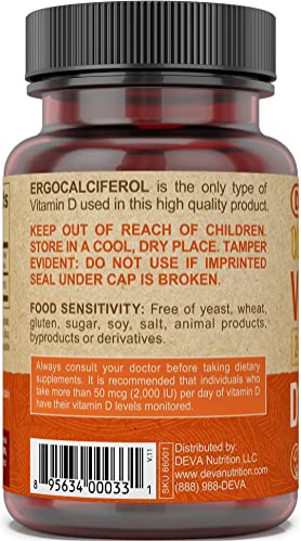 Foto 5 pulgar | Suplemento De Vitamina D2 Vegana Deva 60 Mcg 2400 Ui 90 Tabletas X3 - Venta Internacional.