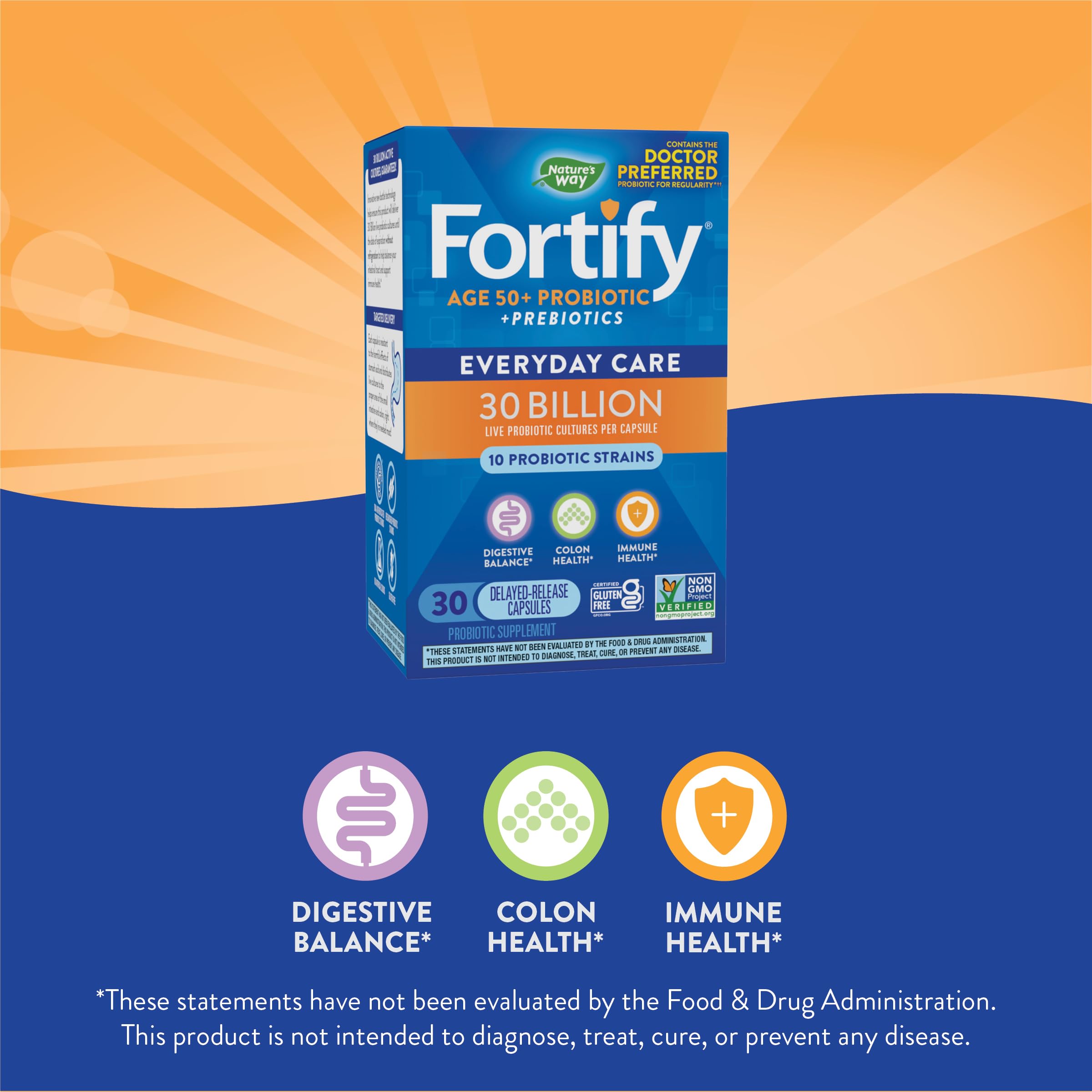 Foto 4 pulgar | Probiótico Nature's Way Fortify 50+ 30 Cápsulas - Venta Internacional.