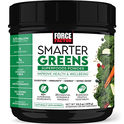 Foto 2 pulgar | Superfoods En Polvo Force Factor Smarter Greens, 30 Porciones - Venta Internacional.