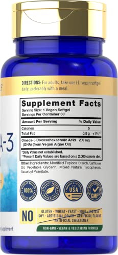 Foto 3 pulgar | Suplemento Carlyle Vegan Omega 3 200 Mg Cápsulas Blandas 60 Unidades - Venta Internacional.