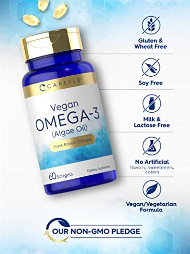 Foto 5 pulgar | Suplemento Carlyle Vegan Omega 3 200 Mg Cápsulas Blandas 60 Unidades - Venta Internacional.