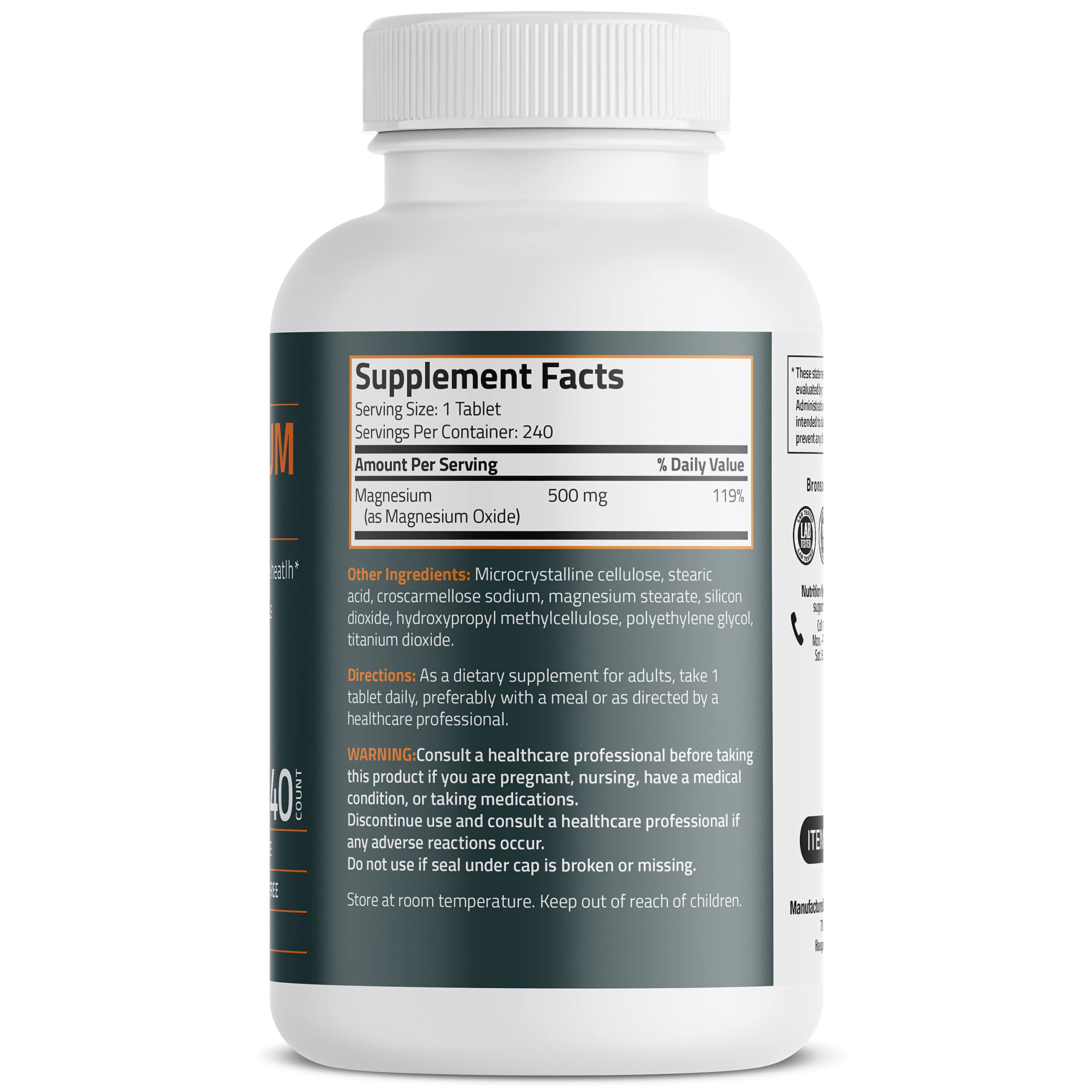 Foto 4 pulgar | El Suplemento Bronson Magnesium 500 Mg Apoya Los Huesos Y Los Músculos - Venta Internacional.