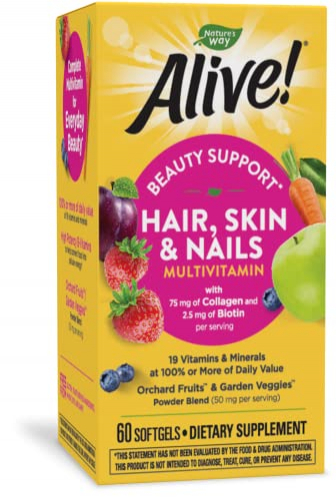 ¡complementa Nature's Way Alive! 60 Cápsulas Blandas Para Cabello, Piel Y Uñas - Venta Internacional.