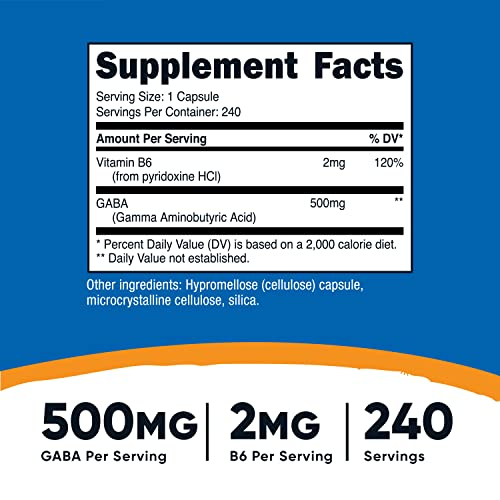 Foto 3 pulgar | Suplemento Nutricost Gaba (ácido Gamma Aminobutírico) + Vitamina - Venta Internacional.