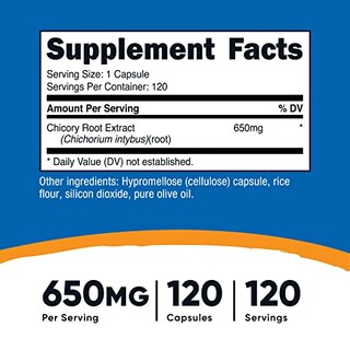 Foto 2 | Suplemento Nutricost Raíz De Achicoria 650 Mg X 120 Cápsulas - Venta Internacional.