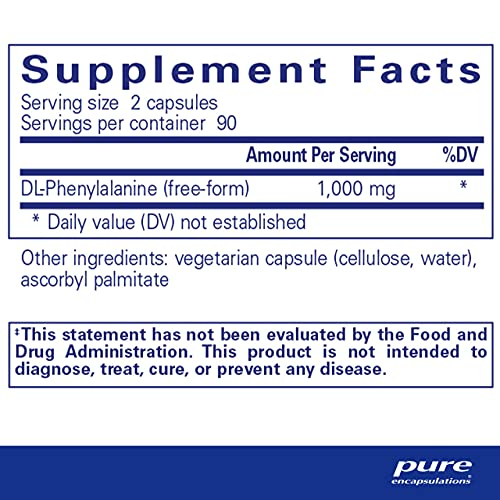 Foto 3 pulgar | Suplemento De Aminoácidos Pure Encapsulations Dl-fenilalanina - Venta Internacional.
