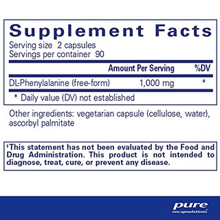 Foto 2 | Suplemento De Aminoácidos Pure Encapsulations Dl-fenilalanina - Venta Internacional.
