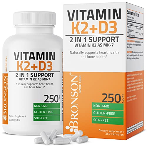 Foto 2 pulgar | Suplemento Bronson Vitamina K2 (mk7) Con D3 5000 Ui 250 Cápsulas - Venta Internacional.