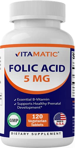Foto 2 pulgar | Suplemento De Ácido Fólico Vitamático 5 Mg (5000 Mcg) 120 Tabletas - Venta Internacional.