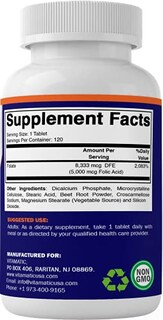 Foto 4 | Suplemento De Ácido Fólico Vitamático 5 Mg (5000 Mcg) 120 Tabletas - Venta Internacional.