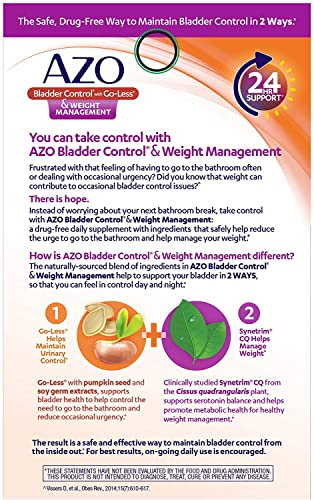 Foto 4 pulgar | Suplemento Azo Bladder Control Con Goless Y Control De Peso - Venta Internacional.