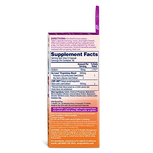 Foto 7 | Suplemento Azo Bladder Control Con Goless Y Control De Peso - Venta Internacional.