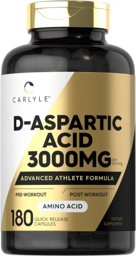 Suplemento Carlyle De Ácido D-aspártico En Cápsulas De 3000 Mg, 180 Unidades - Venta Internacional.
