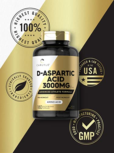 Foto 5 | Suplemento Carlyle De Ácido D-aspártico En Cápsulas De 3000 Mg, 180 Unidades - Venta Internacional.