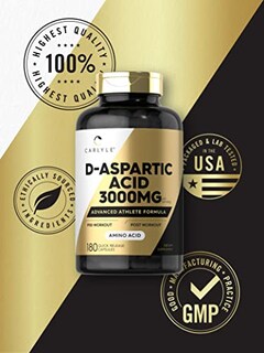 Foto 5 | Suplemento Carlyle De Ácido D-aspártico En Cápsulas De 3000 Mg, 180 Unidades - Venta Internacional.