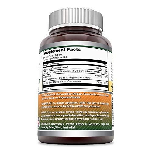 Foto 4 pulgar | Suplemento Amazing Formulas: Calcio, Magnesio Y Zinc D3 300 Ta - Venta Internacional.