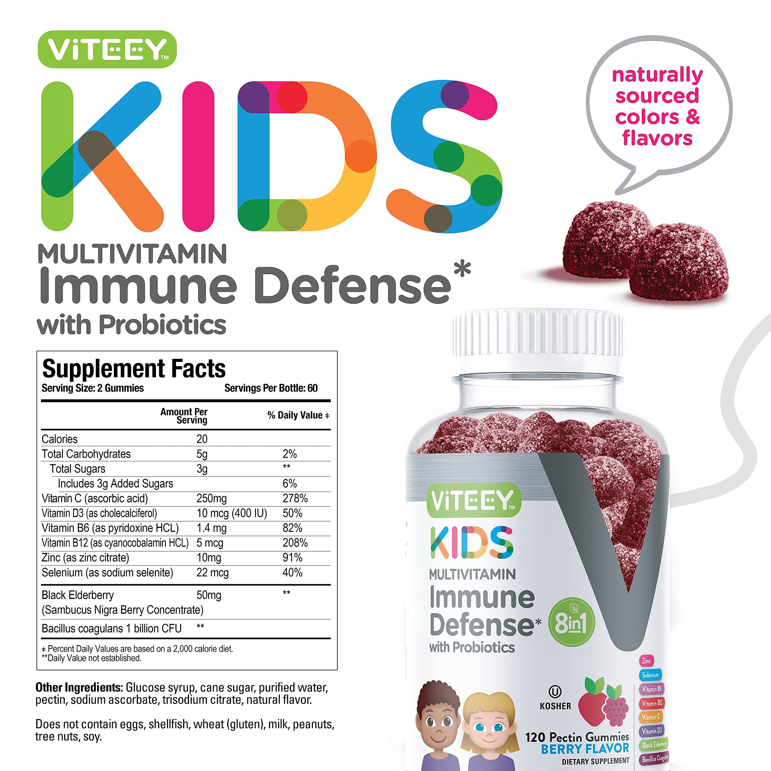 Foto 5 pulgar | [gomitas] Multivitamínico Viteey 8 En 1 Para Apoyar La Salud Inmunológica X1 - Venta Internacional.