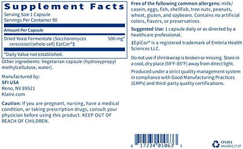 Foto 4 pulgar | Suplemento Epicor Immune Support De Klaire Labs, 90 Cápsulas - Venta Internacional.