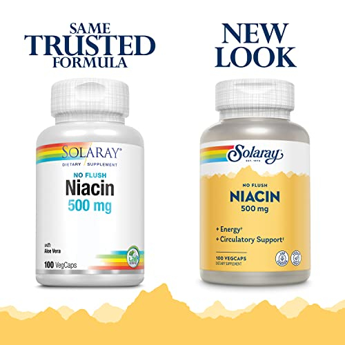 Foto 3 pulgar | Suplemento Solaray Niacin No Flush, 500 Mg, 100 Cápsulas Vegetales - Venta Internacional.