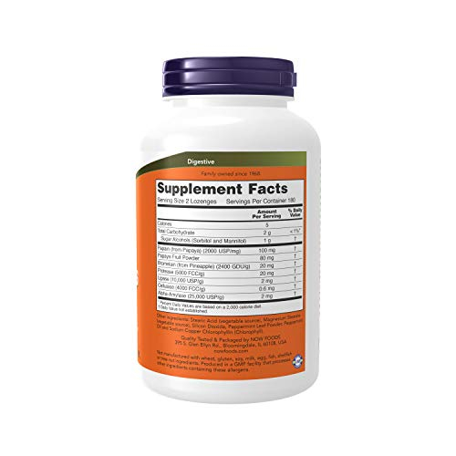Foto 3 pulgar | Pastillas Masticables Now Supplements Papaya Enzyme 360 Unidades - Venta Internacional