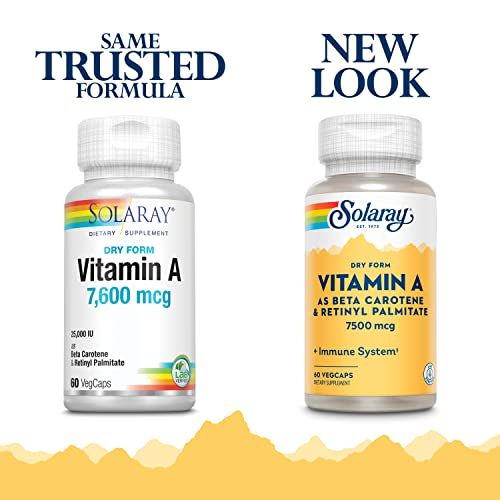Foto 4 pulgar | Suplemento De Vitamina A Solaray Dry Form, 25 000 Ui, 60 Cápsulas Vegetales - Venta Internacional.