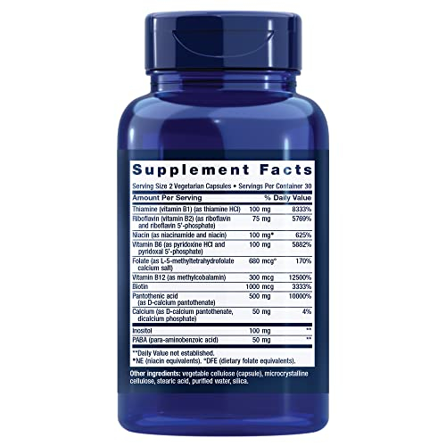 Foto 2 | Suplemento Life Extension Bioactive Complete B Complex 60 Ca - Venta Internacional.