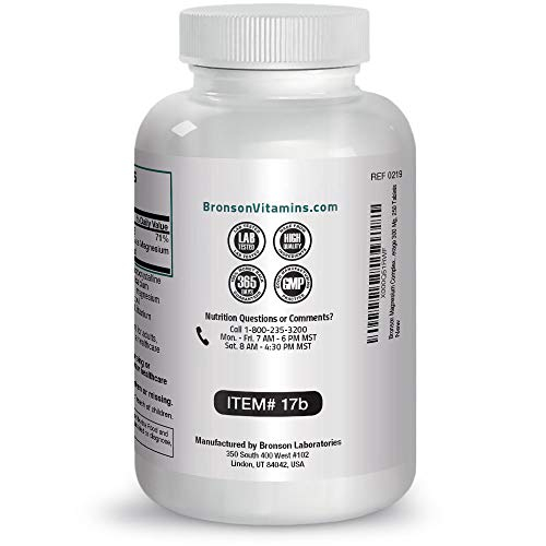 Foto 8 pulgar | Suplemento Bronson Triple Magnesium Complex 300 Mg 250 Comprimidos - Venta Internacional.
