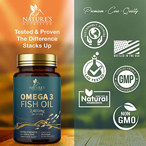 Foto 5 pulgar | Suplemento De Aceite De Pescado Nature's Nutrition 2400 Mg De Omega 3 - Venta Internacional.