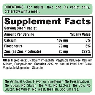 Foto 2 | Suplemento De Picolinato De Zinc Puritan's Pride, 25 Mg, Cápsulas, 100 G - Venta Internacional.