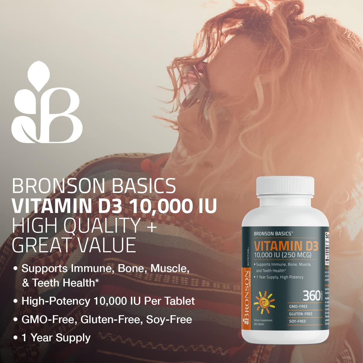 Foto 4 pulgar | Vitamina D3 Bronson, Suministro De 10,000 Ui (250 Mcg) Para  - Venta Internacional.