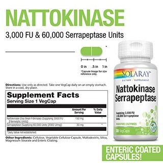 Foto 2 | Suplemento Solaray Natokinasa Y Serrapeptasa 3000 Fu 30 Ve - Venta Internacional.