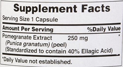 Foto 4 | Suplemento De Extracto De Granada Puritan's Pride, 250 Mg, 120 Tabletas - Venta Internacional.
