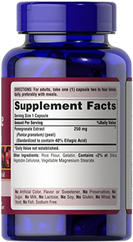 Foto 8 pulgar | Suplemento De Extracto De Granada Puritan's Pride, 250 Mg, 120 Tabletas - Venta Internacional.