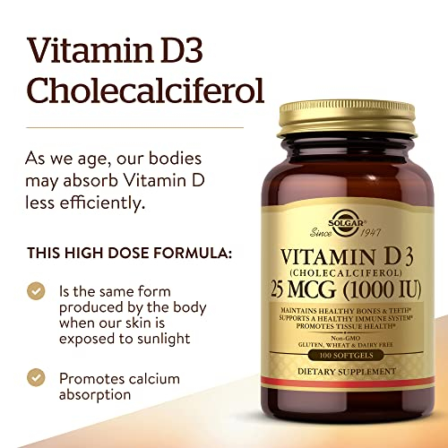 Foto 4 pulgar | Suplemento Solgar De Vitamina D3 25 Mcg (1000 Ui) 100 Tabletas - Venta Internacional.