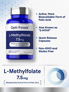 Foto 3 | Suplemento De L-metilfolato De Carlyle 7,5 Mg 60 Cápsulas - Venta Internacional.