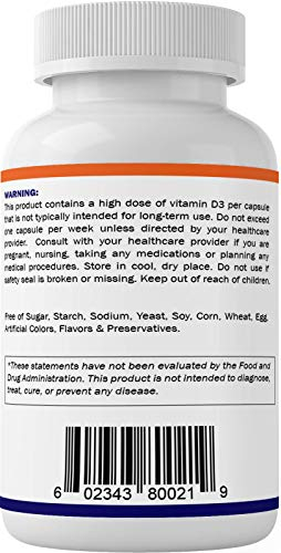 Foto 5 | Suplemento Vitamático De Vitamina D3 50 000 Ui 60 Cápsulas - Venta Internacional.