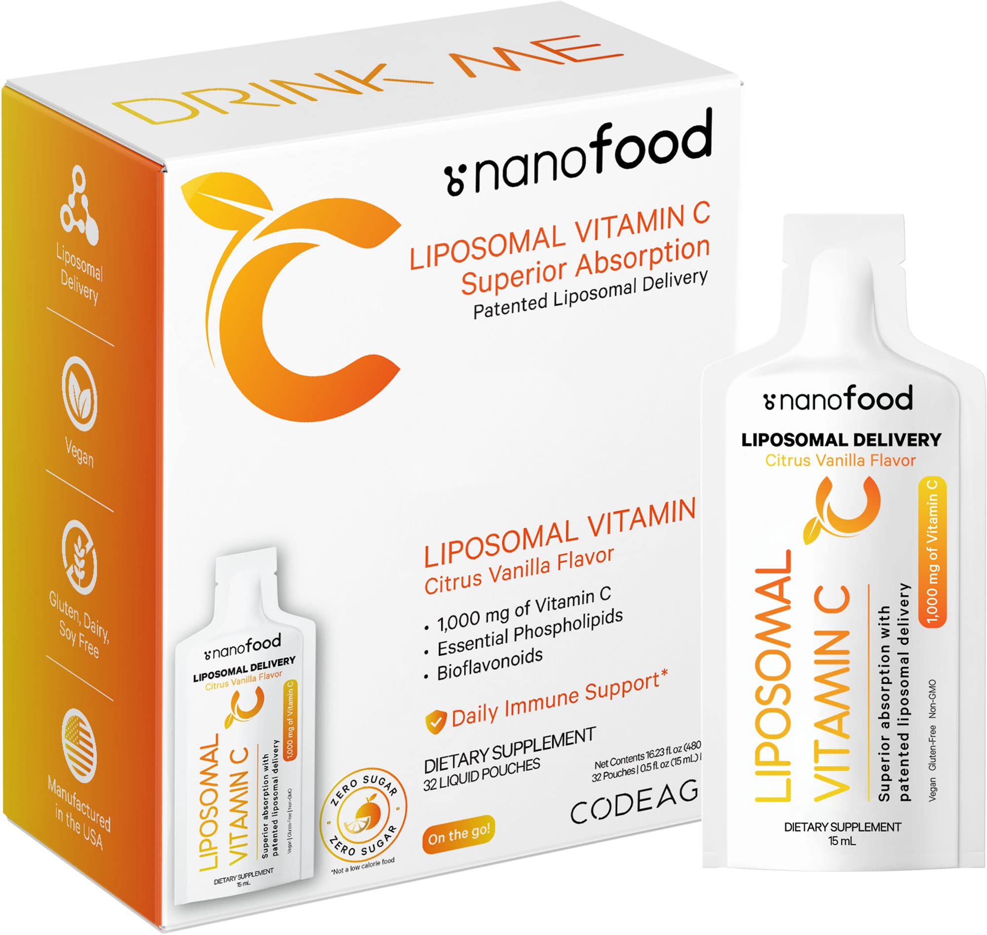 Foto 2 pulgar | Suplemento De Vitamina C Liposomal Codeage De 1000 Mg Con Fosfolípidos - Venta Internacional.