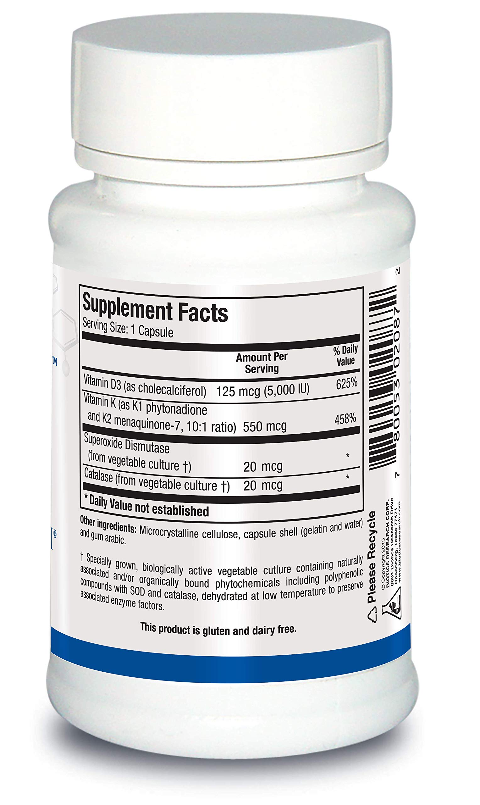 Foto 3 pulgar | Suplemento Biotics Research Bio Dk Caps 125 De Vitamina D3 Y K - Venta Internacional.