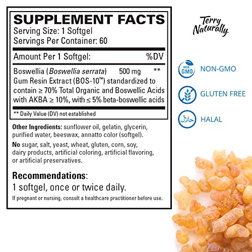 Foto 5 | Suplemento Terry Naturally Bosmed 500 Boswellia 60 Cápsulas Blandas - Venta Internacional.