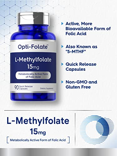 Foto 4 pulgar | Suplemento De L-metilfolato De Carlyle 15 Mg 90 Cápsulas - Venta Internacional.